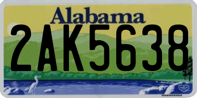 AL license plate 2AK5638