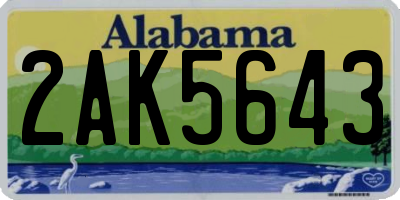 AL license plate 2AK5643