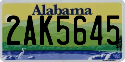 AL license plate 2AK5645