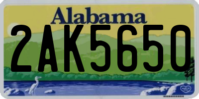 AL license plate 2AK5650