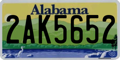 AL license plate 2AK5652