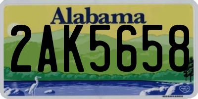 AL license plate 2AK5658