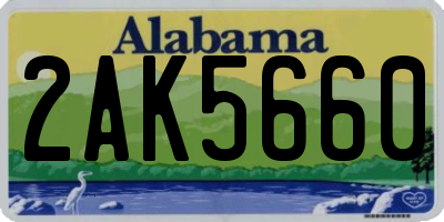 AL license plate 2AK5660