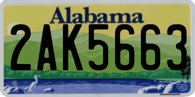 AL license plate 2AK5663