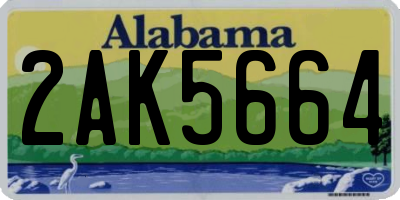 AL license plate 2AK5664