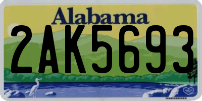 AL license plate 2AK5693