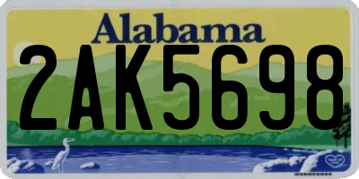 AL license plate 2AK5698