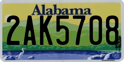 AL license plate 2AK5708
