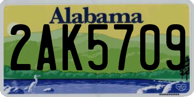 AL license plate 2AK5709