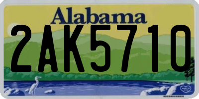AL license plate 2AK5710