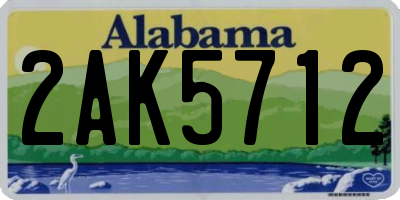 AL license plate 2AK5712