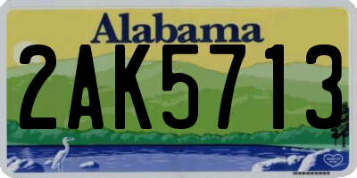 AL license plate 2AK5713