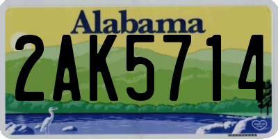 AL license plate 2AK5714