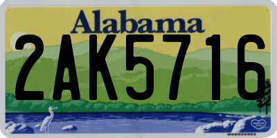 AL license plate 2AK5716