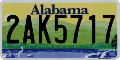 AL license plate 2AK5717