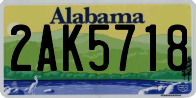 AL license plate 2AK5718