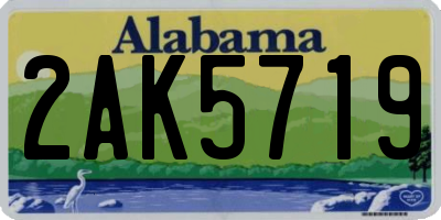AL license plate 2AK5719