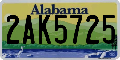 AL license plate 2AK5725