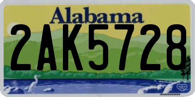 AL license plate 2AK5728