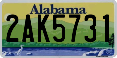AL license plate 2AK5731