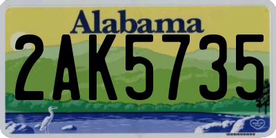 AL license plate 2AK5735