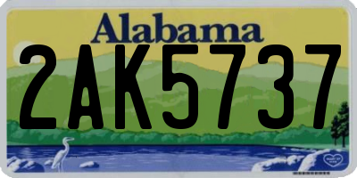 AL license plate 2AK5737