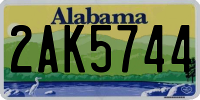 AL license plate 2AK5744