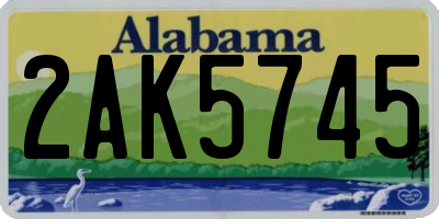 AL license plate 2AK5745