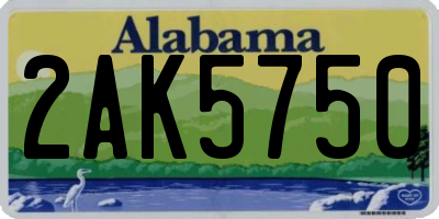 AL license plate 2AK5750