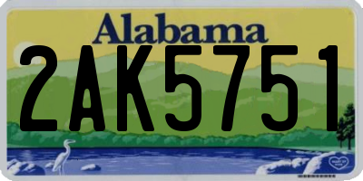 AL license plate 2AK5751