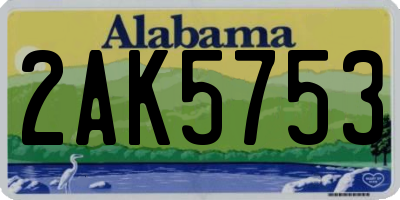 AL license plate 2AK5753