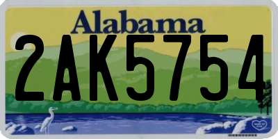 AL license plate 2AK5754