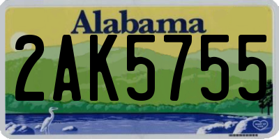 AL license plate 2AK5755