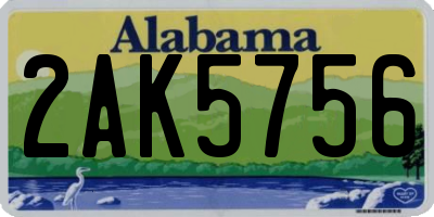 AL license plate 2AK5756