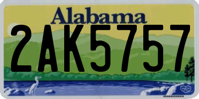 AL license plate 2AK5757