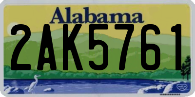 AL license plate 2AK5761