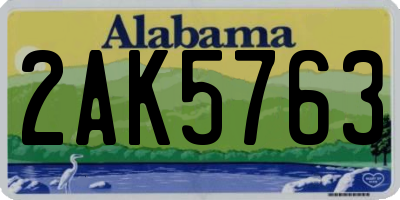 AL license plate 2AK5763