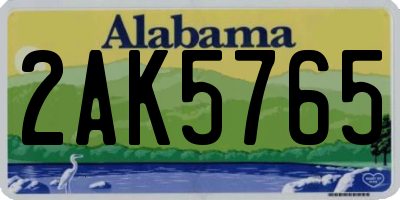 AL license plate 2AK5765
