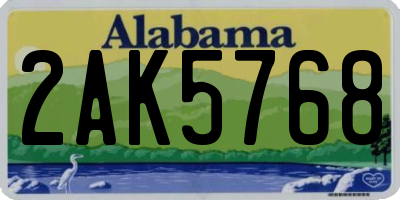 AL license plate 2AK5768