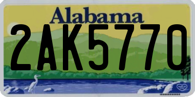 AL license plate 2AK5770