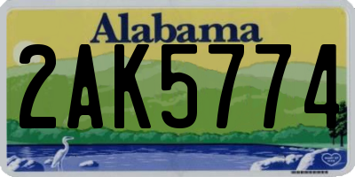 AL license plate 2AK5774