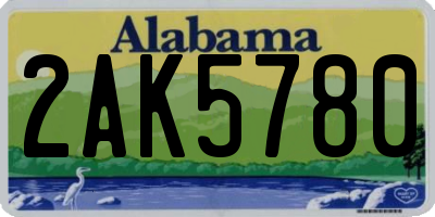 AL license plate 2AK5780