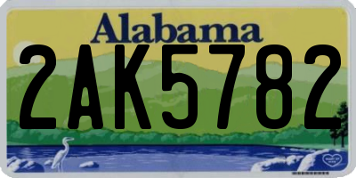 AL license plate 2AK5782