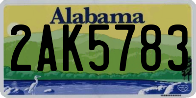 AL license plate 2AK5783