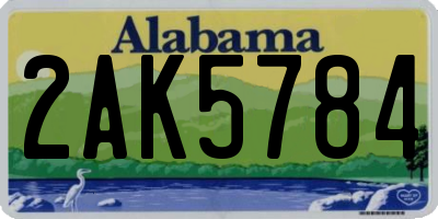 AL license plate 2AK5784