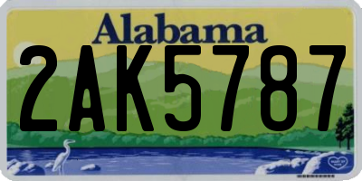 AL license plate 2AK5787