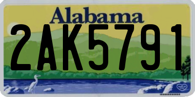 AL license plate 2AK5791