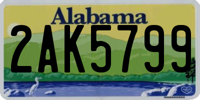 AL license plate 2AK5799