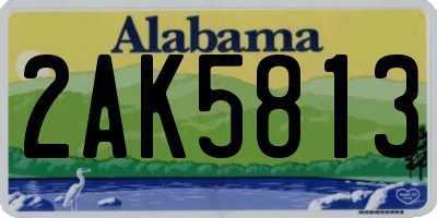 AL license plate 2AK5813