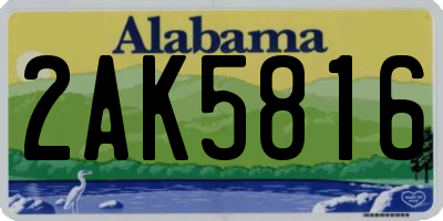 AL license plate 2AK5816